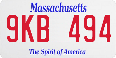 MA license plate 9KB494