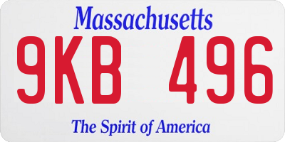 MA license plate 9KB496