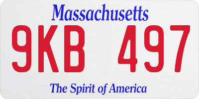 MA license plate 9KB497