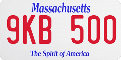 MA license plate 9KB500