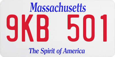 MA license plate 9KB501