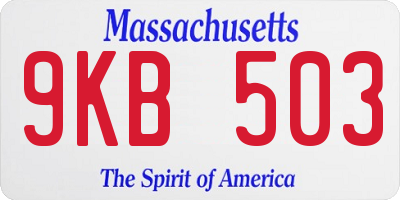 MA license plate 9KB503