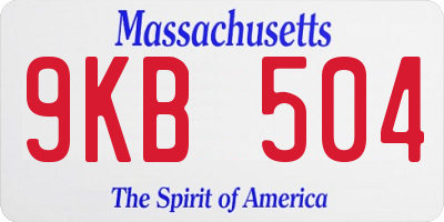 MA license plate 9KB504
