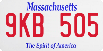 MA license plate 9KB505