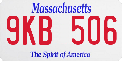 MA license plate 9KB506