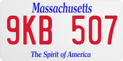 MA license plate 9KB507
