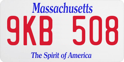 MA license plate 9KB508