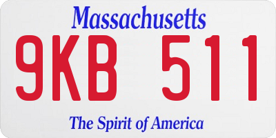 MA license plate 9KB511
