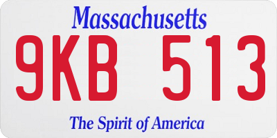 MA license plate 9KB513