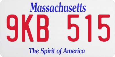 MA license plate 9KB515