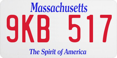 MA license plate 9KB517