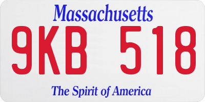 MA license plate 9KB518