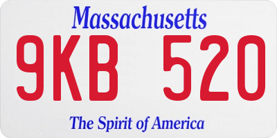MA license plate 9KB520