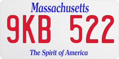 MA license plate 9KB522