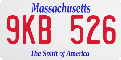 MA license plate 9KB526