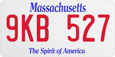 MA license plate 9KB527
