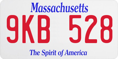 MA license plate 9KB528