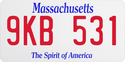 MA license plate 9KB531