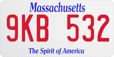 MA license plate 9KB532