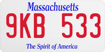 MA license plate 9KB533