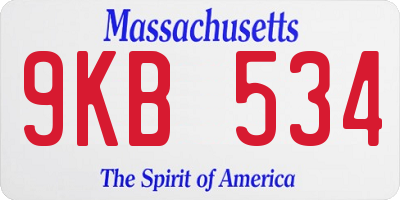 MA license plate 9KB534