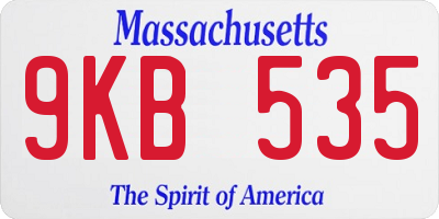 MA license plate 9KB535