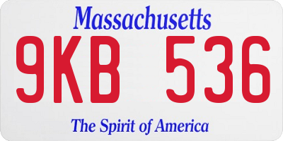 MA license plate 9KB536