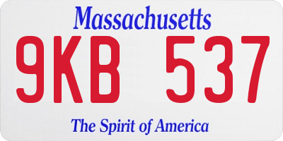 MA license plate 9KB537