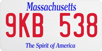 MA license plate 9KB538