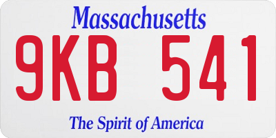 MA license plate 9KB541