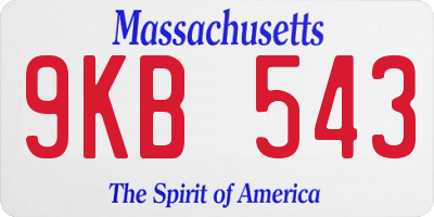 MA license plate 9KB543