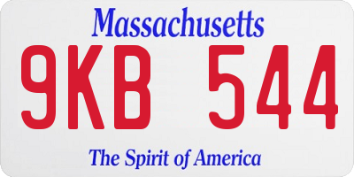 MA license plate 9KB544