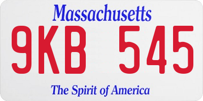 MA license plate 9KB545
