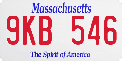 MA license plate 9KB546