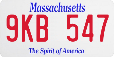 MA license plate 9KB547