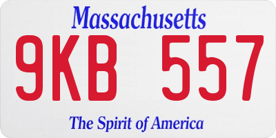 MA license plate 9KB557