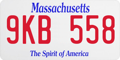 MA license plate 9KB558