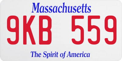 MA license plate 9KB559