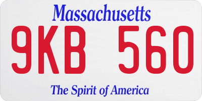 MA license plate 9KB560