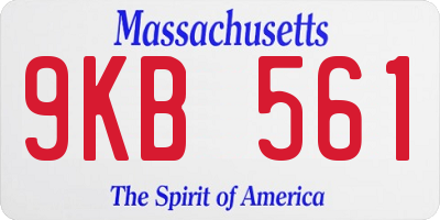MA license plate 9KB561