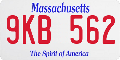 MA license plate 9KB562