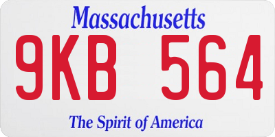 MA license plate 9KB564