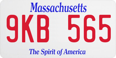 MA license plate 9KB565