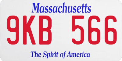 MA license plate 9KB566