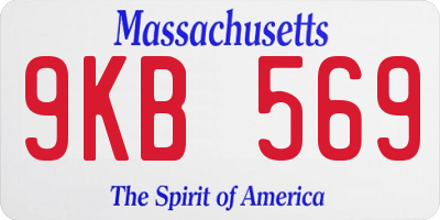 MA license plate 9KB569