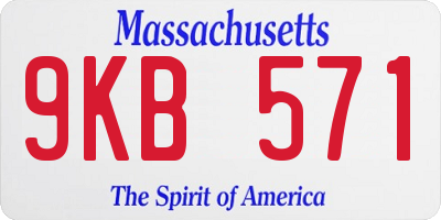 MA license plate 9KB571