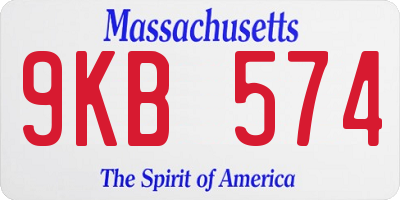 MA license plate 9KB574