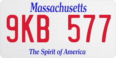 MA license plate 9KB577