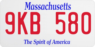 MA license plate 9KB580