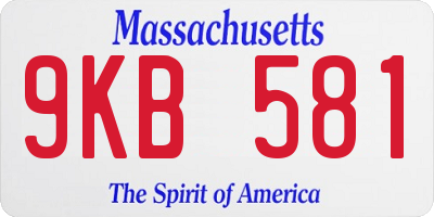 MA license plate 9KB581